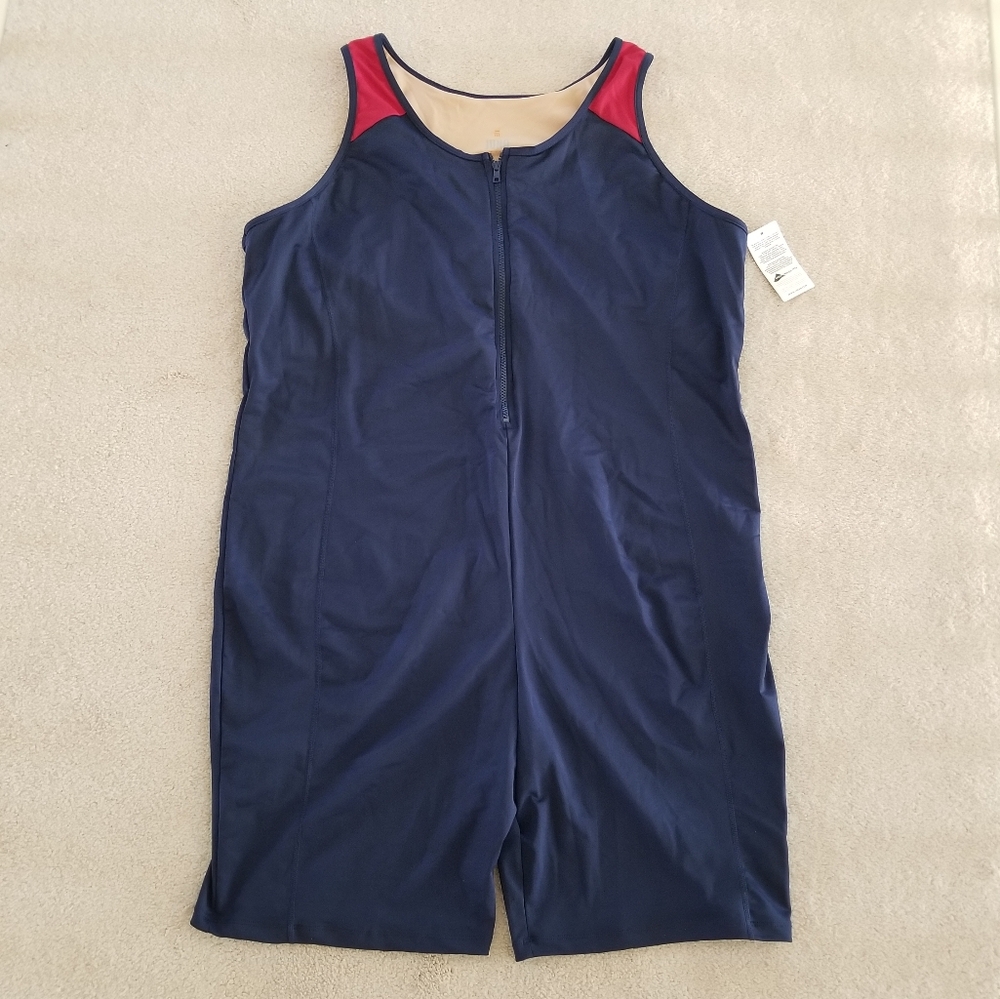 NWT Juno Active Blue Racerback Aquatard One Piece Swimsuit Plus Size 6X